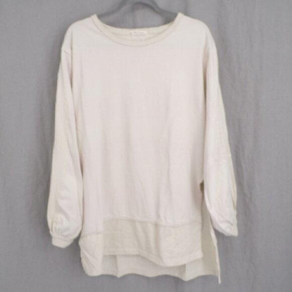 We The Free Women's M Cream Color Long Sleeve Heavy Cotton Tunic Pullover Top - Picture 1 of 13